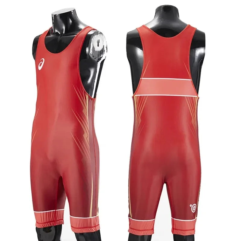 wrestling singlet (blue / red)